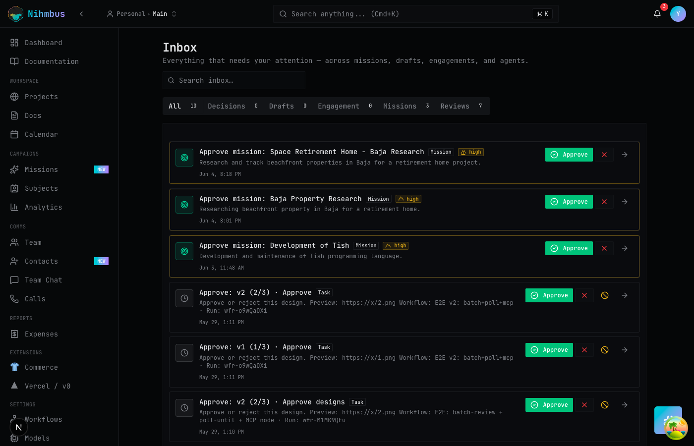 Nihmbus content draft review with split editor and live preview