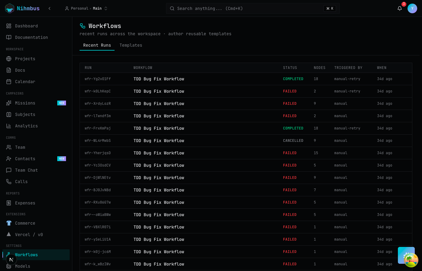 Nihmbus workflow builder